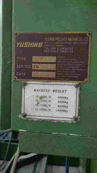 台湾油欣VL-220R数控立车，回转直径1000mm，车削直径800mm，车销高度800，发那科系统，伺服主轴，硬轨。带排箫器，精度一丝-4
