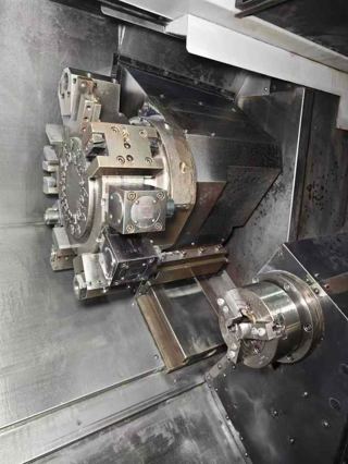 韩国原装斗山PUMA2100MS双主轴车床车铣复合，8寸三千里卡盘，副主轴6寸，带动力头，过棒料65，有效加工长度760，带排屑机，大厂闲置少用-4
