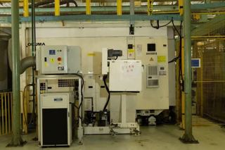 336，日本OKUMA 大隈斜轨车床
 型号：LU3000EX 2SC1000
大隈 SIMUL TURN 双刀塔双主轴数控车床
 主轴顶尖间距（最大加工长度）：1000mm（型号尾缀1000代表此参数）
床身上最大回转直径：φ580 mm
最大精加工切削直径：φ410 mm
X轴行程、Z轴行程：双刀塔结构，
主轴最高转速：5000rpm
标配OSP-P300LA数控系统，-7