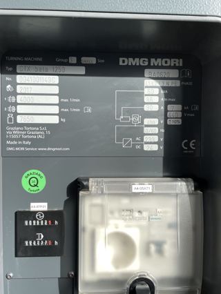 344，德玛吉CTX beta1250车铣复合
2017年电主轴，带Y轴，2支动力头，探头，尾座，排屑机；
最大回转直径700
最大切削直径410
带尾座的最大工件长度(可加工长度）1,300
主轴(标配)ISM 102
内置主轴电机(ISM)带C轴(0.001°) 4,000
刀塔刀座，基于VDI/DIN 69880  12*VDI 40+6 Blocktool
动力刀数量/最高转速12/4,000
刀塔滑座(上刀塔）
X/Y/Z 300/±60/1,300
机床重量7,650kg
配备 SIEMENS 和ShopTurn 3G数控系统的 CELOS：21.5" ERGOlineControl 多点触控面板-9