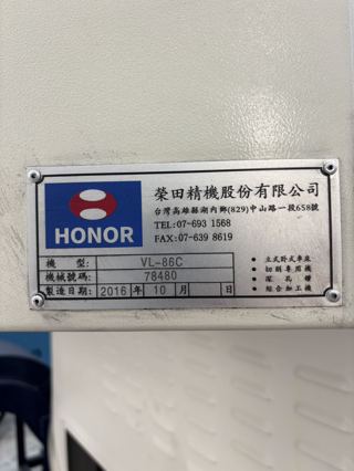 350，台湾荣田VL-86C高速数控立车
FANUC Series 0i-TF系统
工作台直径：600mm，24寸液压卡盘
最大旋径：950mm
最大切削径：900mm
最大切削高度：650mm
最大加工物重量：2,000 公斤
主轴转速：5-600高，低二档，二段变
滑枕刀座面至工作台面高度：1175mm,12把刀库
两硬轨，高刚性箱型结构
出厂日期：2016年10月
适合大型盘类/环类零件重切削，成色新、精度稳定-9